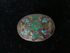 Pretty Vintage Silver And Enamel Pill Box