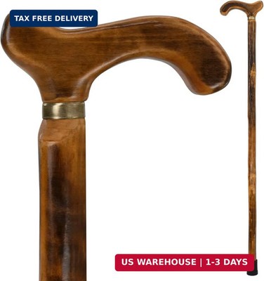 Vive Wooden Walking Stick Cane - for Men, Women, & Seniors - 36 Inch Single Poin