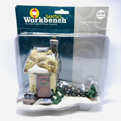 #ad VTG Holiday Time Christmas Village Accessory Item Thatched Roof Milk House $10.65