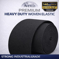 Avetco Heavy Duty Woven Elastic Webbing 140mm Industrial Upholstery Elastic
