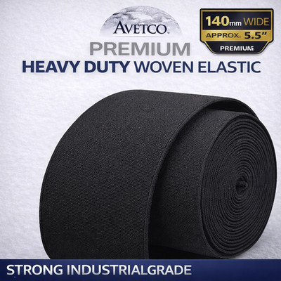 Avetco Heavy Duty Woven Elastic Webbing 140mm Industrial Upholstery Elastic