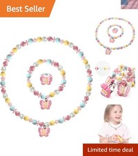 Princess-Themed Butterfly Jewelry Set for Little Girls - Perfect for Birthdays