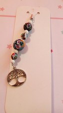 Phone Strap Tree Colorful Nature White Homemade Beaded