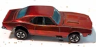 Vintage 1968 Hot Wheels Redline Custom Camaro Orange Spectraflame HK Black Tail