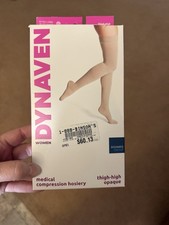 SIGVARIS DYNAVEN Closed Toe Thigh-High 20-30mmHg Lt Beige Size LL Opaque