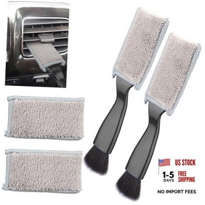 2PCS Double Head Brush for Car Clean, Car Accessories Universal 2 in 1 black*2