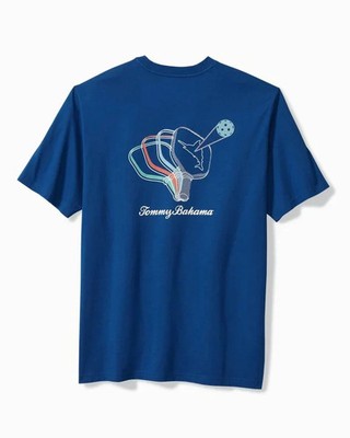 TOMMY BAHAMA Dark Blue Muse Bainbridge Match Pickleball T-Shirt NEW 2XL XXL