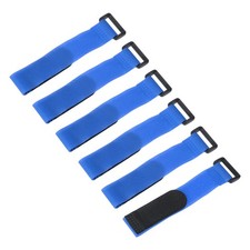 6 Pcs Battery Tie Down Straps,1"x8" Blue Nylon Hold Down Hook Loop Strap
