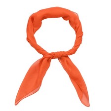 Solid Chiffon Scarf, Square Solid Color Bandana 27.5 x 27.5 Inch & Orange
