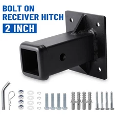 US Bolt-On Trailer Hitch Receiver Tube 2" Hitch Wall Mounted Tongue Lawn Tractor