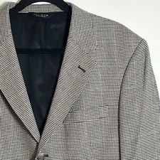 Jos A Bank Silk Wool Sportscoat Jacket Mens 40R Houndstooth  Windowpane Blazer