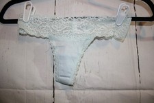 Womens Low Rise Lace Trim Thong Panty Size S