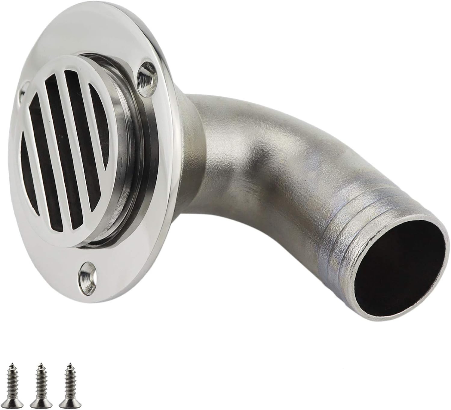 NRC&XRC Stainless Steel 316 Marine Deck Drain 90 Degree Floor Scupper with Screw