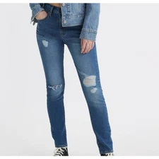 NEW Levi’s Jeans 721 High Rise Skinny Distressed Medium Wash Cotton Stretch 26W