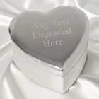 Personalised Engraved Heart Trinket Box With Any Text Ideal For Birthday Wedding