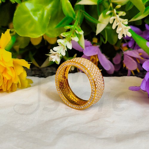 Trauring Verlobungsring Eternity Band Gelbgold-Finish Silber Hochzeit Ring - Bild 5 von 11