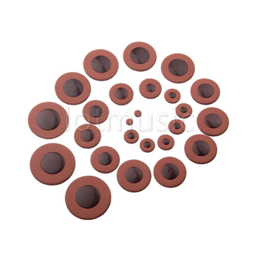 Professional Tenor Saxophone Pads Set Dark Brown Woodwind 25 Pcs Sax Leather Pad - Picture 1 of 2