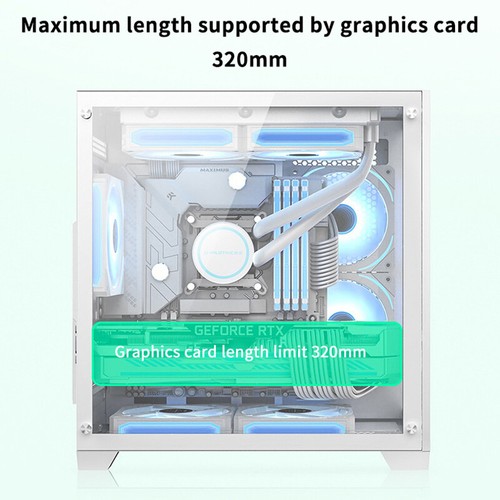 PC Case A-pillar Desktop Computer Tower Chassis For M-ATX MINI-ITX Motherboard - Afbeelding 3 van 14