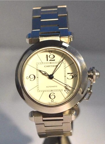W106-Cartier Pasha De Cartier 2324 Unisex Automatic Stainless Steel Watch  35mm | eBay