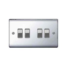 BG Nexus Mirror Switches & Sockets Full Range Polished Chrome White Insert