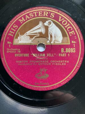 1938 BOSTON PROMENADE ORCHESTRA 10'' 78 OVERTURE WILLIAM TELL PART 1+2 HMV B8693