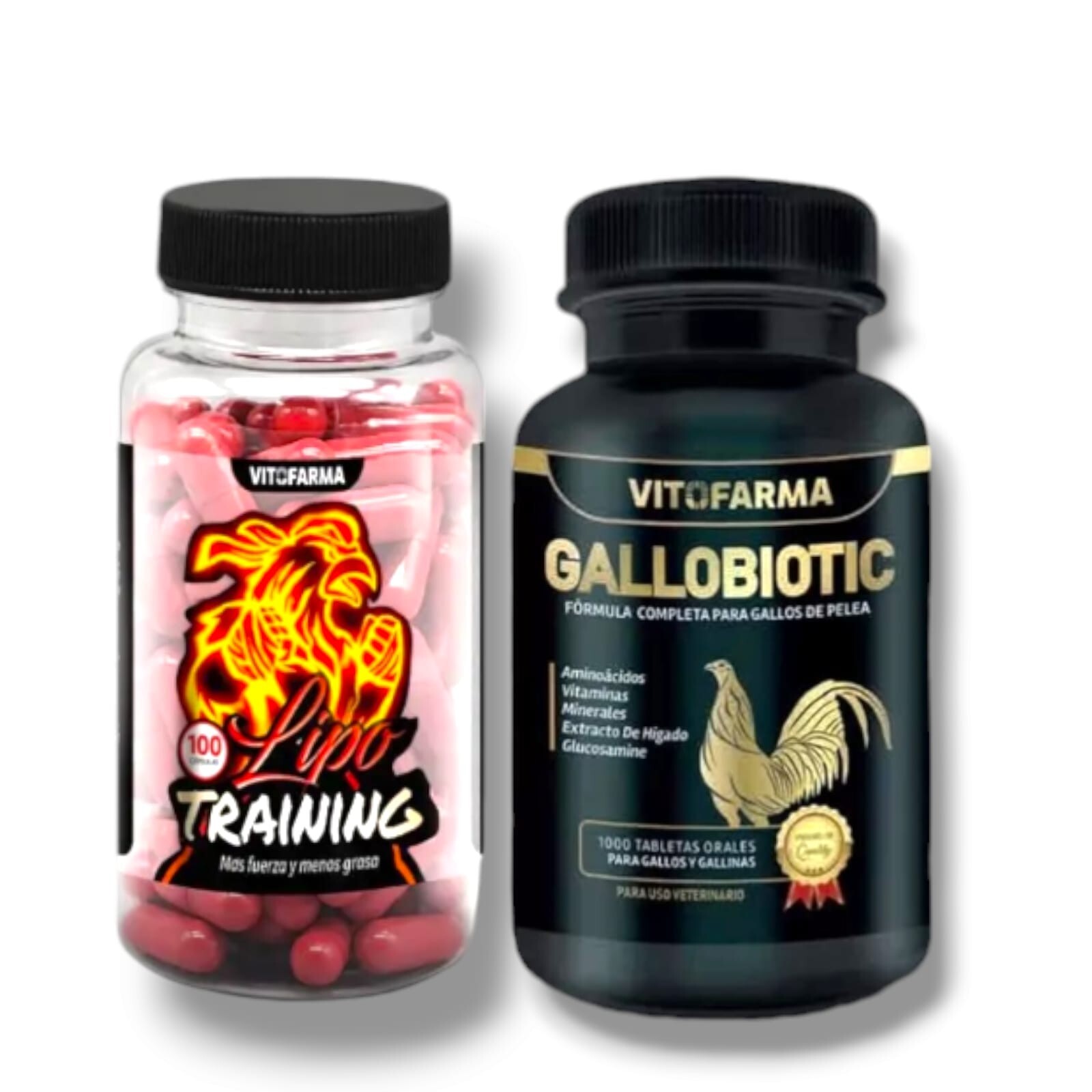 Lipotraining For Chickens Lipotraining 100 Capsules For Roosters/Gallos - Vitofarma Poultry Supplement, Expires 2028 | USA Made Lipotraining 100 Capsules For Roosters Gallos Vitofarma
