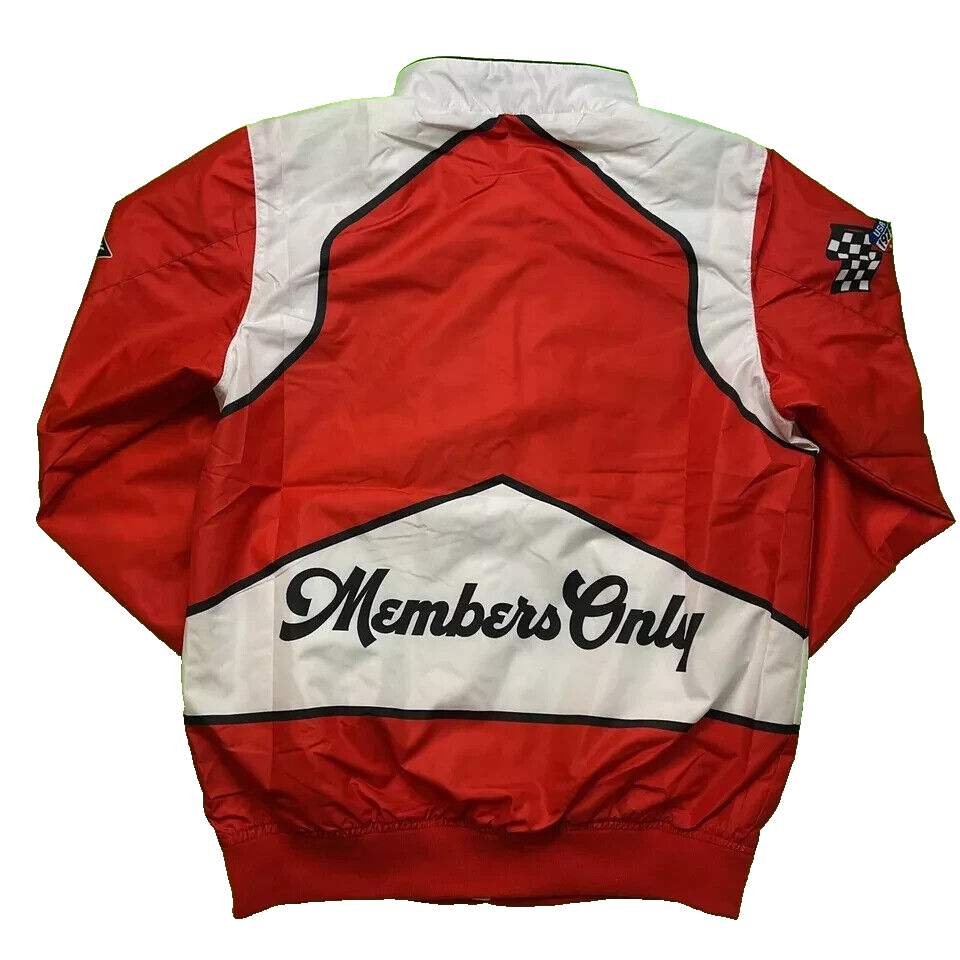NWT Members Only Sport RED Team Racing zipper Windbreaker Men's Jacket