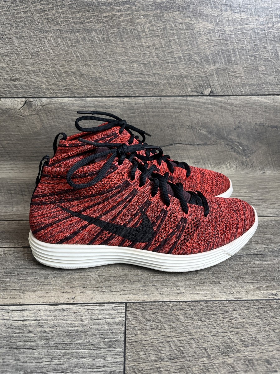 NIKE LUNAR FLYKNIT CHUKKA DEEP BURGUNDY BLACK SHOES MENS US