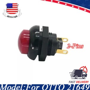 Interrupteur Bouton Reset étanche OTTO 21649 - 2 Broches, 12mm - Neuf