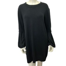 VINCE CAMUTO LAYERED LOOK BLACK SWEATER Dress LG NEW WITH TAG