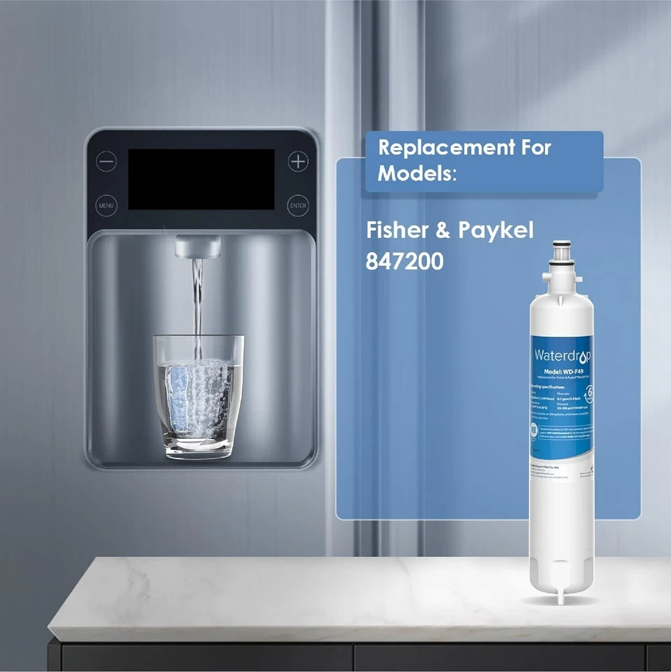 Waterdrop 847200 Water Filter Replacement for Fisher & Paykel Water Filter (3) - Image 4 of 4