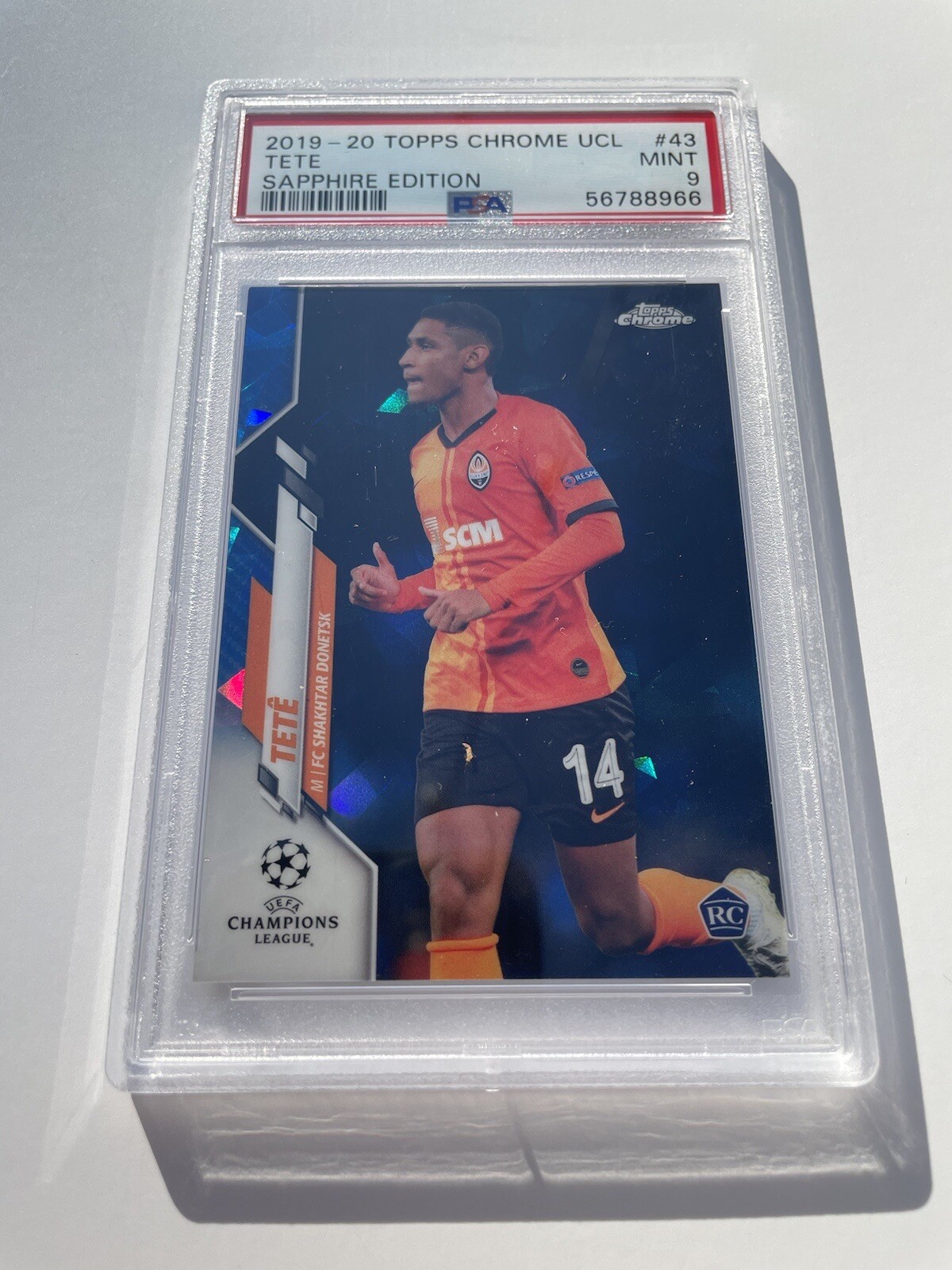 Tete 2019-20 Topps Chrome UCL Sapphire #43 RC Rookie PSA 9 MINT
