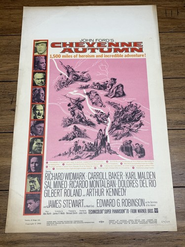 Cheyenne Autumn 1964 Original US Window Card Movie Poster John Ford 14x22 CV JD