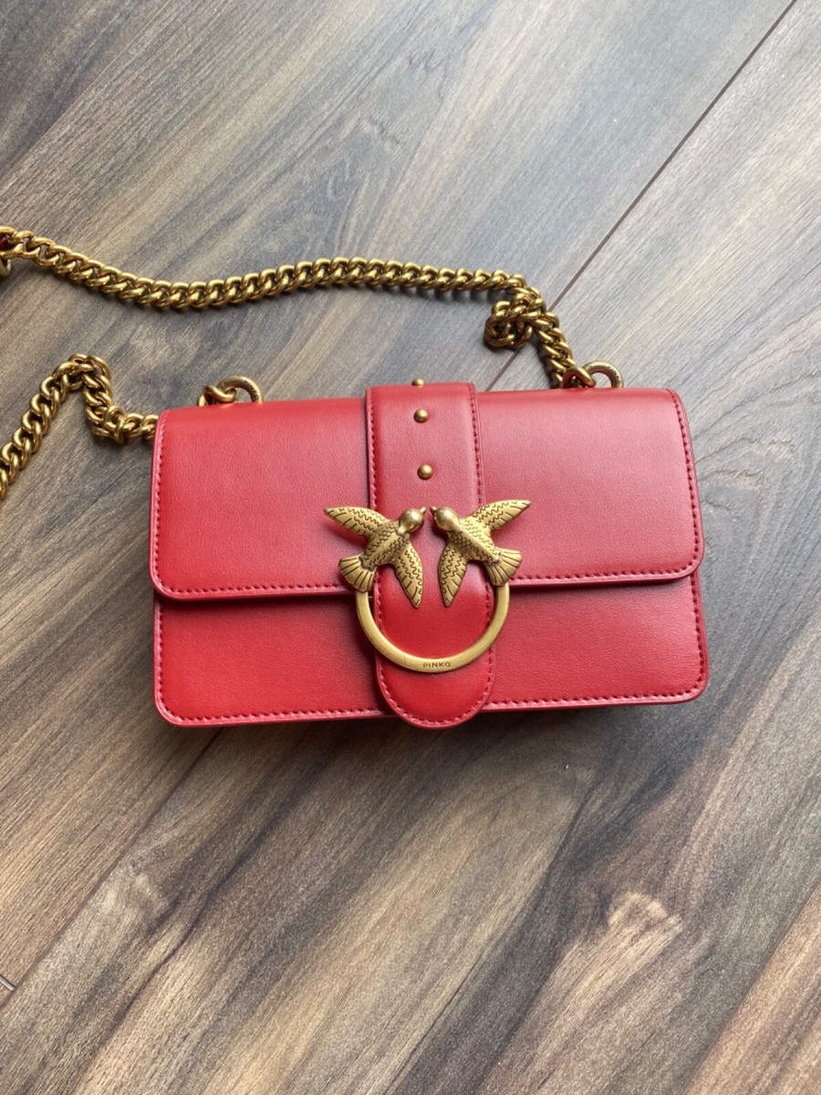 PINKO 100941A0GKZ14O 関税送料込 Pinko Red Love Soft shoulder Bag. Used only few times