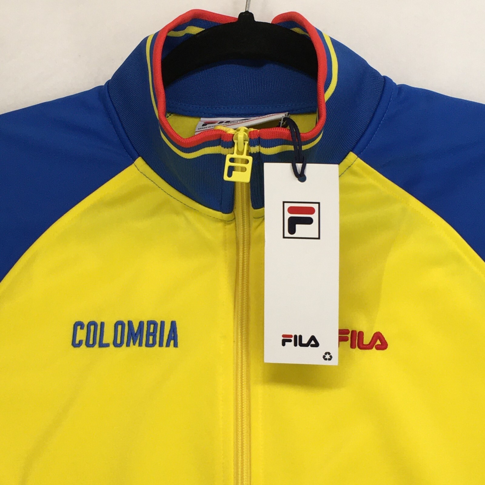 FILA COLOMBIA Giacca Uomo Track Activewear Taglia Small Colorblock Multicolore Zip