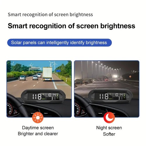 Wireless Car GPS Speedometer HUD Head-up Display Solar Panel Digital Universal - Picture 5 of 19