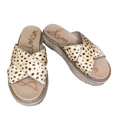 Sam Edelman Korina Sandals Size 6.5 Animal Print Platform Espadrilles