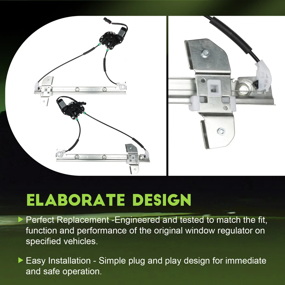 Regulador de ventana eléctrica delantero izquierdo derecho con motor para Dodge Ram 1500 2500 3500 Van Foto 4 de 4