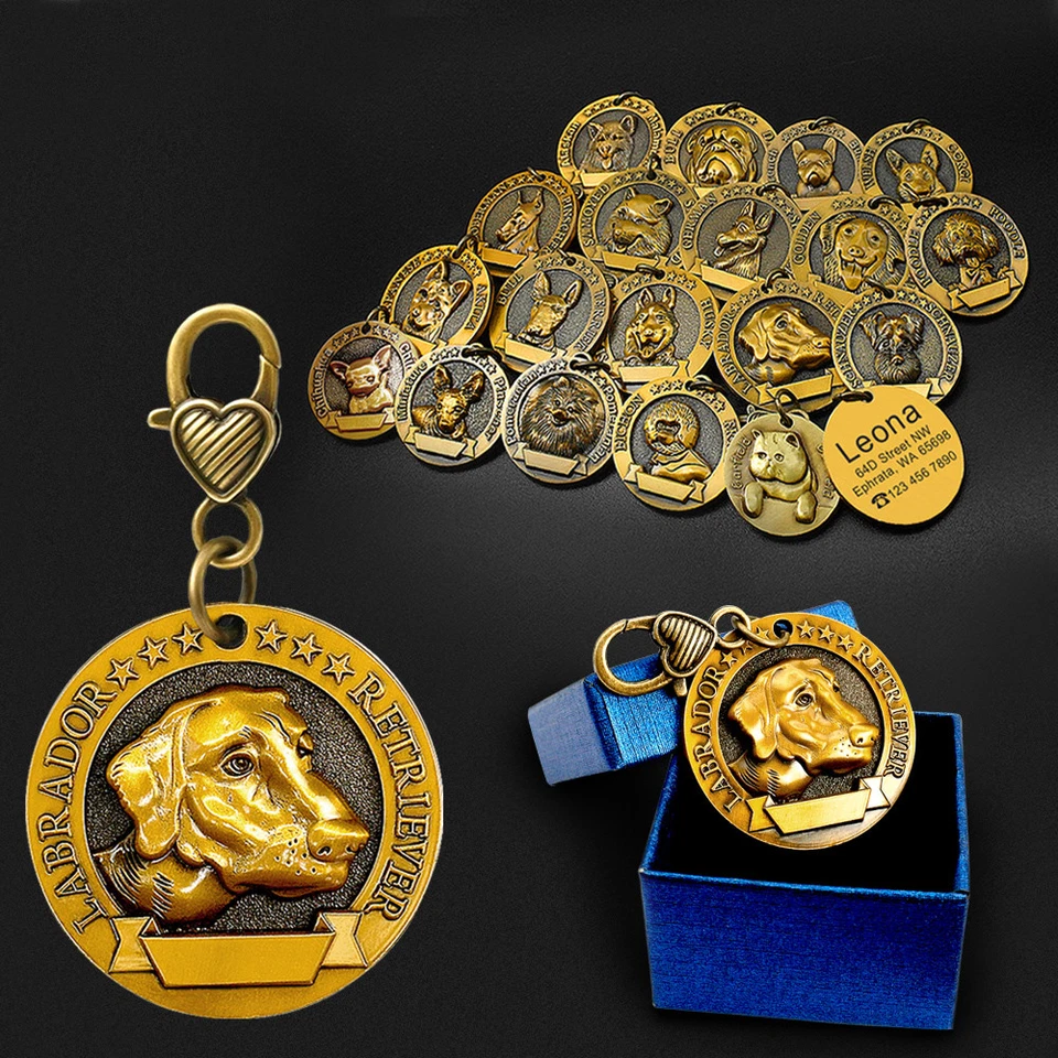 Cool Dog Breeds Personalized Dog Tags Free Name Engraved Copper Pet Tag Custom - Image 3 of 4