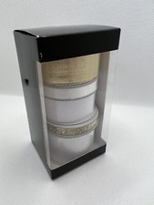 Sealed Box Premium Ribbon Gift Wrap 5 Spools 1.5yard Each Golden/whites