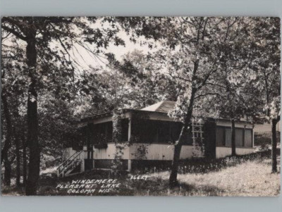 RPPC Postcard Windemere Pleasant Lake Coloma Wisconsin 1945