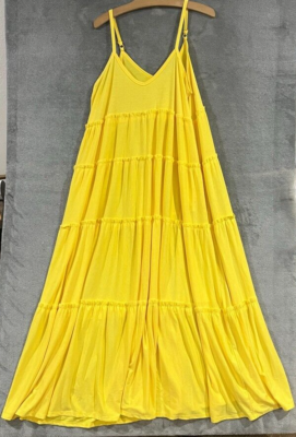 knee length dresses for ladies Maxi Dress Baby Yellow Long Dress Pippa Maxi Dress Size 2 main image 1