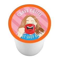 Crave Beverages Donut Shop Blend Flavored Coffee Pods,Keurig 2.0,Med Roast,40 Ct