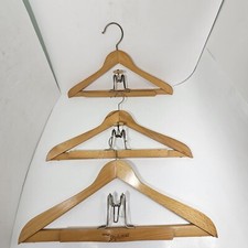 Vintage Nevco Diplomat Wooden Suit Hangers 3 Clamp Yugoslavia