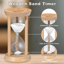 5 Minute Sand Timers, Wooden Mini White Sand Hourglass for Classroom, 5 Min S...