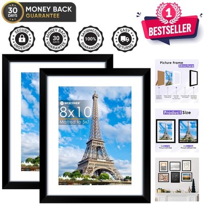 Classic 8x10 Picture Frame Set with Shatterproof Glass for Effortless Display