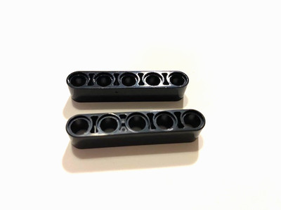 LEGO Parts: Technic, 1x5, 5 Hole, Liftarm Beam, Thick, Prt# 32316, Black - 2 Pcs