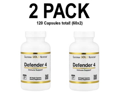 Immune Support, 2 PACK, Defender 4, 60 Veggie Capsules (120 total!)