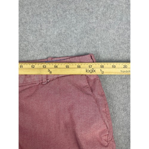 Izod pantaloncino chino uomo 36 rosso reticolo lavaggio leggero cotone logo accento golf preppy - Foto 3 di 10