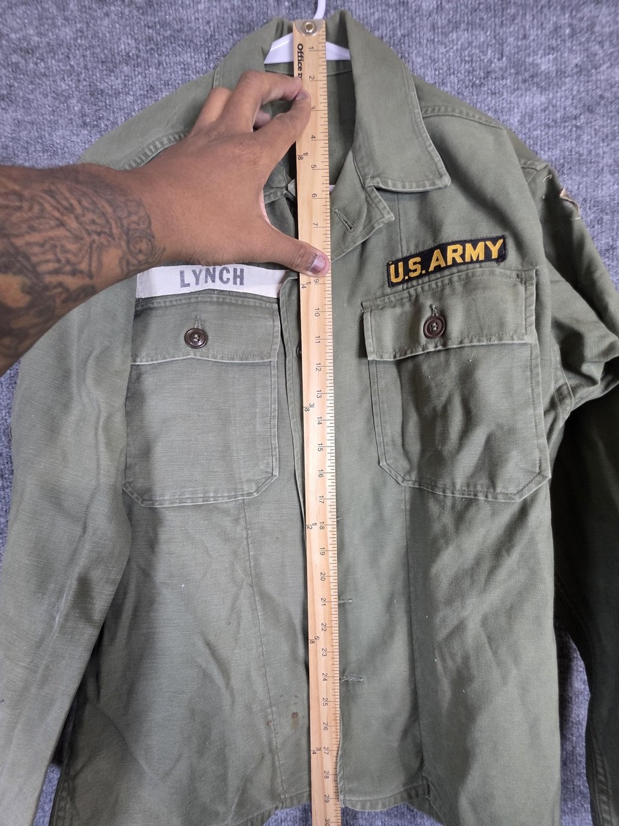 Vintage US Army OG-107 Utility Shirt Jacket 1960s Mens Medium
